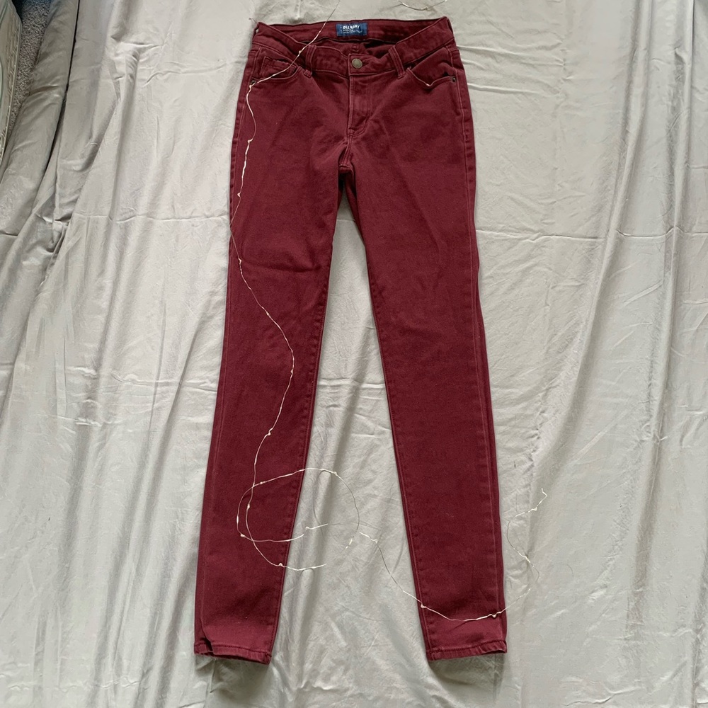 Some Burgundy Jeans